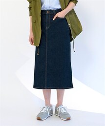 nissen | 大きいサイズすごのびストレッチデニムスカート（ゆったりヒップ）(スカート)