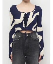 EMODA | フロントレースフィットニット(ニット/セーター)