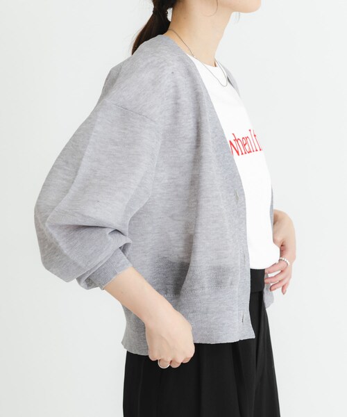 URBAN RESEARCH（アーバンリサーチ）の「new basic　リネン混スポンディッシュニットカーディガン（カーディガン/ボレロ・レディース・GRAY/LIME/BLACK・FREE）」の21枚目の写真