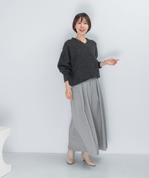 URBAN RESEARCH ROSSO（アーバンリサーチロッソ）の「タックスカート（スカート・レディース・LIGHTGRAY/BROWN・36/38）」の8枚目の写真