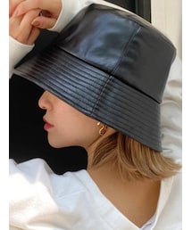 MURUA | シンセティックレザーバケットハット(ハット)