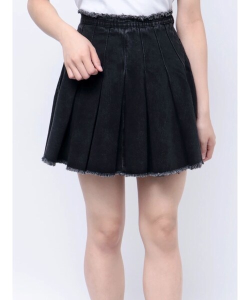 EVRIS（エヴリス）の「プリーツデニムミニスカート（デニムスカート・レディース・ブラック/インディゴ・S/M）」の5枚目の写真