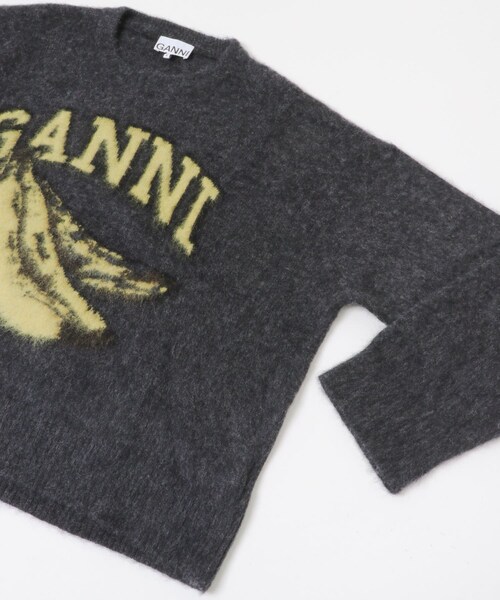 URBAN RESEARCH（アーバンリサーチ）の「GANNI　FineBrushed AlpacaBanana（ニット/セーター・レディース・Phantom・S/M）」の4枚目の写真