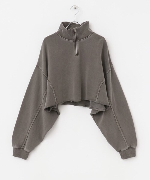 KBF（ケイビーエフ）の「ハーフZIPリメイクスウェット（スウェット・レディース・IVORY/L.BLUE/BROWN・one）」の19枚目の写真