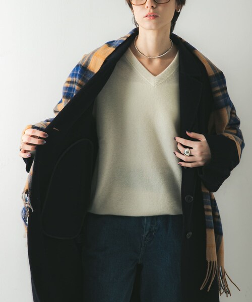 URBAN RESEARCH（アーバンリサーチ）の「ウールカシミヤストール（ストール/ショール・レディース・IVORY/RED/BEIGECHECK/GREENCHECK・-）」の12枚目の写真