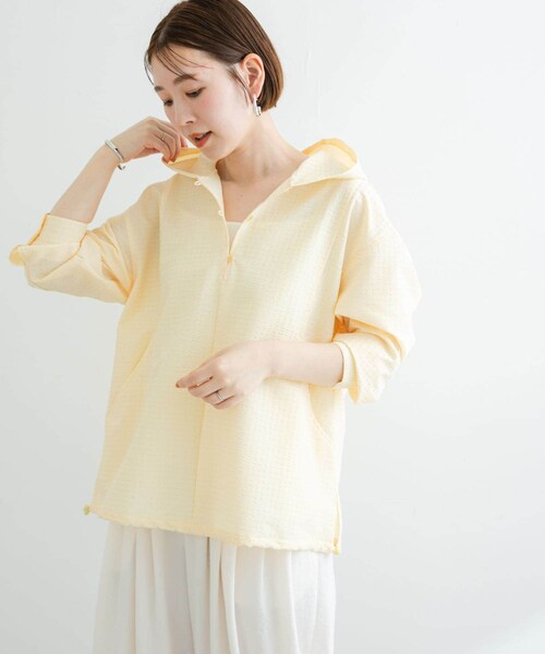 URBAN RESEARCH ROSSO（アーバンリサーチロッソ）の「F by ROSSO　サッカーストレッチアノラック（テーラードジャケット・レディース・CHECK/WHITE/YELLOW・FREE）」の16枚目の写真