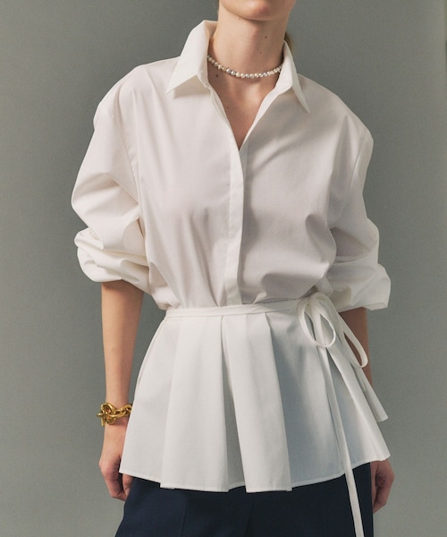 ROPE'（ロペ）の「【一部店舗限定】【REALM（レルム）】PEPLUM BLOUSE｜2WAYブラウス　26SS（シャツ/ブラウス・レディース・ホワイト/サックス・38）」の19枚目の写真