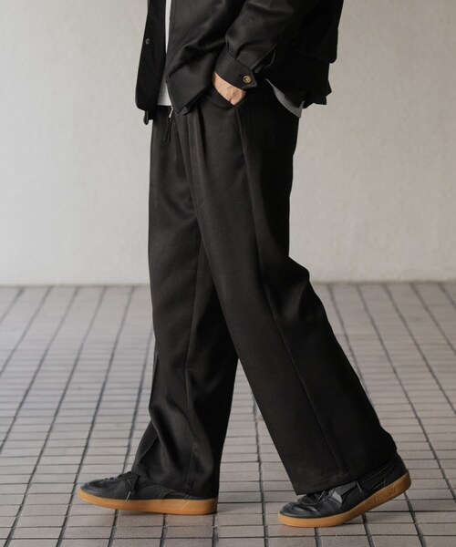 SENSE OF PLACE by URBAN RESEARCH（センスオブプレイスバイアーバンリサーチ）の「『セットアップ対応』ウールライクダブルタックワイドパンツ（その他パンツ・メンズ・BLACK/CHARCOAL/GREIGE/NAVY・S/M/L）」の21枚目の写真
