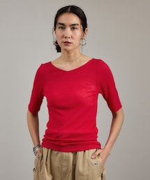 ADAM ET ROPE'（アダムエロペ）の「nu=layerジェントルVネックシアーTシャツ（Tシャツ/カットソー）」