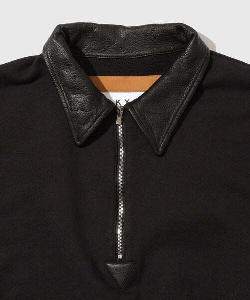 ADAM ET ROPE'（アダムエロペ）の「【KYOU/キョウ】BROTHERS Leather x Original Supima Aging Cotton Sweat（スウェット・メンズ・ブラック/グレー/オリーブ・1/2）」の10枚目の写真