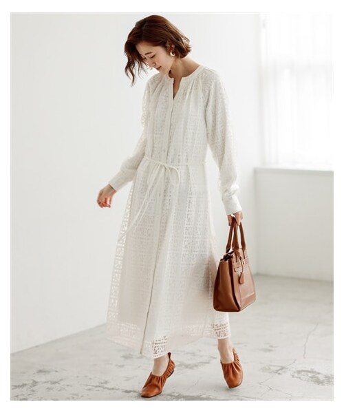 nissen（ニッセン）の「総レースワンピース【OtonaSMILE】（ワンピース・レディース・オフホワイト/ネイビー/ミントグリーン・M/L/LL/3L/4L/5L）」の19枚目の写真