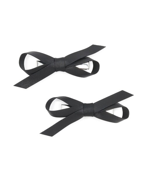 VIS（ビス）の「【2個SET】メタリックリボンへアピン（ヘアピン・レディース・ブラック/シルバー・F）」の12枚目の写真