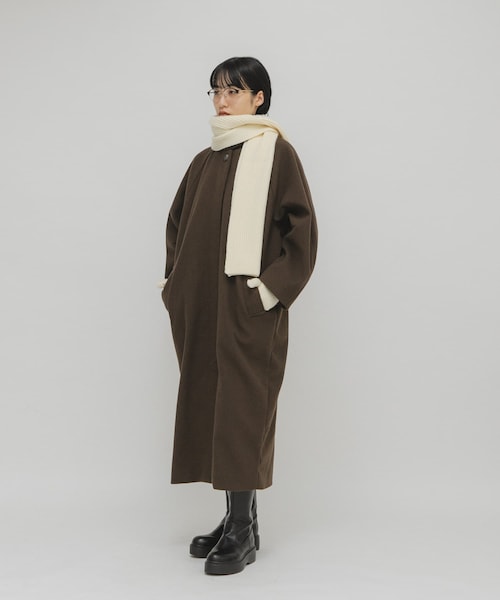 KBF（ケイビーエフ）の「リブニットマフラー（マフラー・レディース・IVORY/L.BLUE/BROWN・one）」の7枚目の写真