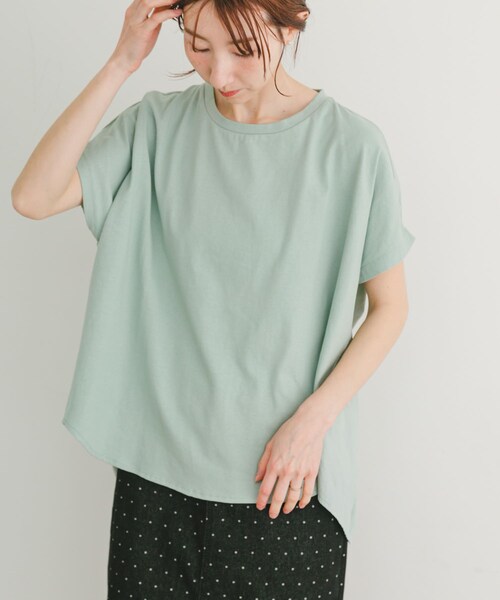 ITEMS URBANRESEARCH（アイテムズ アーバンリサーチ）の「ナイロンドッキングフレンチプルオーバー（Tシャツ/カットソー・レディース・NVY×OFF/OFF×BLK/MNT・FREE）」の2枚目の写真