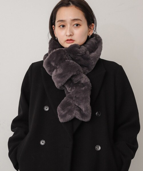 SENSE OF PLACE by URBAN RESEARCH(センスオブプレイスバイアーバンリサーチ)の「ウェーブティペット(マフラー・レディース・IVORY/CHARCOAL/BROWN・one)」の15枚目の写真