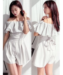 RESEXXY | バルーンオフショルショートコンビネゾン(つなぎ/オールインワン)