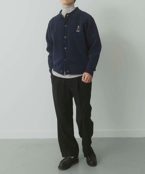 ITEMS URBANRESEARCH（アイテムズ アーバンリサーチ）の「Teddy Bear Wフェイスニットシャツカーディガン（カーディガン/ボレロ・メンズ・OFF/NVY/MOC・M/L）」の21枚目の写真