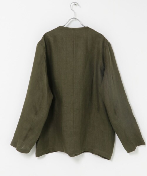 URBAN RESEARCH DOORS(アーバンリサーチドアーズ)の「marka MINIMALIST JACKET(ノーカラージャケット・メンズ・OLIVE/BLACK・1/2)」の9枚目の写真