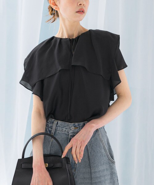 URBAN RESEARCH ROSSO（アーバンリサーチロッソ）の「イージーケアフリルブラウス（シャツ/ブラウス・レディース・OFF WHITE/TOMATO/BLACK・FREE）」の18枚目の写真