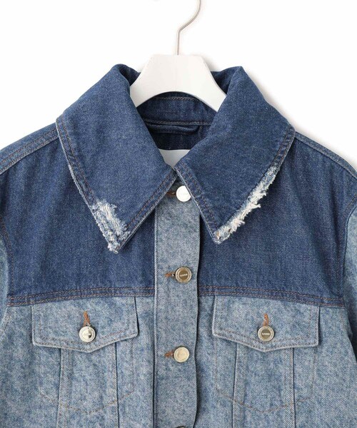 ADAM ET ROPE'(アダムエロペ)の「【GANNI(ガニー)】Patchwork Denim Short Jacket(デニムジャケット・レディース・ブルー・36)」の18枚目の写真