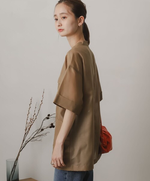 SENSE OF PLACE by URBAN RESEARCH（センスオブプレイスバイアーバンリサーチ）の「シアーミリタリージャケット（ミリタリージャケット・レディース・BROWN/IVORY・one）」の14枚目の写真