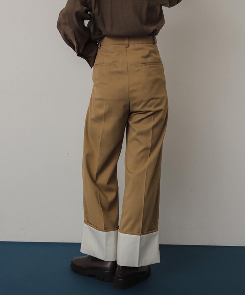 SENSE OF PLACE by URBAN RESEARCH（センスオブプレイスバイアーバンリサーチ）の「ワイドターンバックパンツ（その他パンツ・レディース・KHAKI/BLACK/BEIGE・S/M）」の13枚目の写真