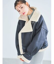 dazzlin | レザーライクボアショートブルゾン(ブルゾン)