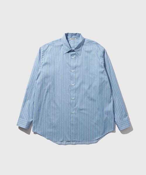 ADAM ET ROPE'（アダムエロペ）の「【AURALEE/オーラリー】COTTON SILK STRIPE SHIRT（シャツ/ブラウス・メンズ・ライトグレー/ブルー系・3/4/5）」の12枚目の写真