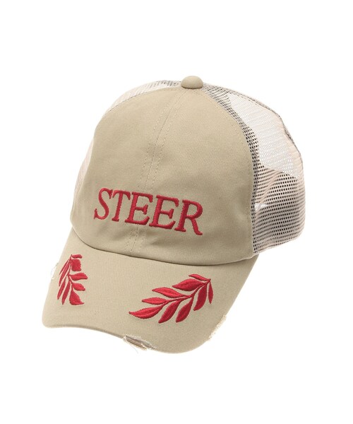 jouetie（ジュエティ）の「ヴィンテージライクロゴメッシュキャップ（キャップ・レディース・ピンク/ネイビー/ベージュ・F）」の4枚目の写真