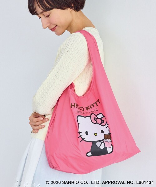 ROPE' PICNIC(ロペピクニック)の「【ROPE' PICNIC×ハローキティ】折りたたみエコバッグ(エコバッグ/サブバッグ・レディース・ホワイト/ローズピンク・F)」の11枚目の写真