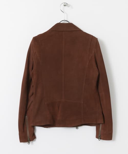URBAN RESEARCH（アーバンリサーチ）の「SUPP.　別注 SUEDE RIDERS JACKET（ライダースジャケット・レディース・BROWN・S/M）」の9枚目の写真