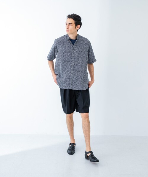 URBAN RESEARCH（アーバンリサーチ）の「PRINT BAND COLLAR SHIRTS（シャツ/ブラウス・メンズ・BLK×BEG/BLK×WHT/NVY×BRN・M/L）」の20枚目の写真