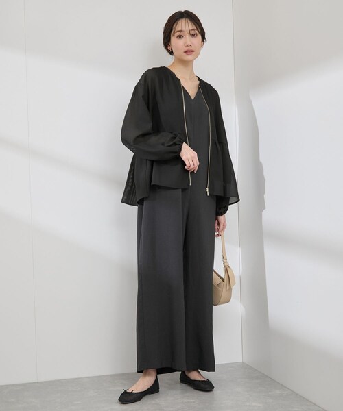 ROPE' PICNIC(ロペピクニック)の「メッシュペプラムブルゾン(ブルゾン・レディース・ブラック/ホワイト/ベージュ・38)」の5枚目の写真