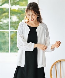 nissen | ＜大きいサイズ＞カットレース軽やかジップアップブルゾン(ジャケット/アウター)