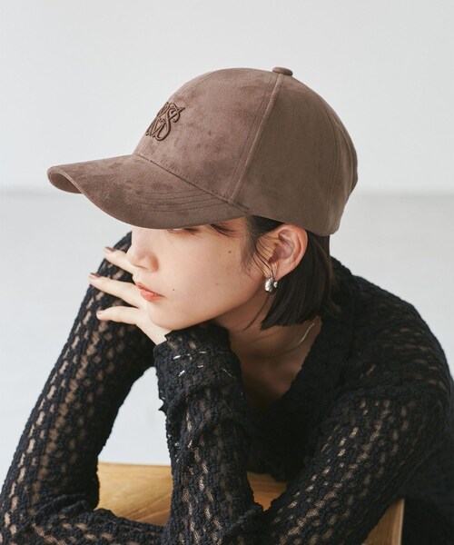 VIS（ビス）の「スエードロゴキャップ/追加（キャップ・レディース・チャコール/ブラウン/ピンク系・F）」の2枚目の写真