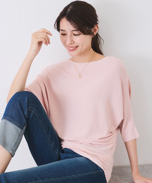 Jayro（ジャイロ）の「ドルマンニットプルオーバー（ニット/セーター・レディース・ブラック/ホワイト/ベージュ/グリーン/ライトグリーン/ネイビー/ブルー系/サックス/ピンク/ローズピンク/イエロー・F）」の16枚目の写真