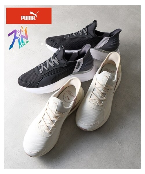 nissen（ニッセン）の「PUMA（プーマ）SOFTRIDE ハーモニー LCM EASE IN（スニーカー・メンズ・PUMA BLACK/L/Warm White/R・22.5cm/23.0cm/23.5cm/24.0cm/24.5cm/25.0cm）」の2枚目の写真