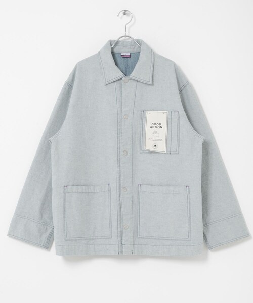 THE GOODLAND MARKET（ザグッドランドマーケット）の「ザ グッドランド マーケット　RE DENIM COVERALL（デニムジャケット・メンズ・L.INDIGO・1/2/3）」の3枚目の写真
