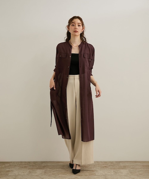 ROPE'（ロペ）の「【洗える】サファリシャツドレス（シャツワンピース・レディース・オフホワイト/ブラウン・36/38）」の17枚目の写真