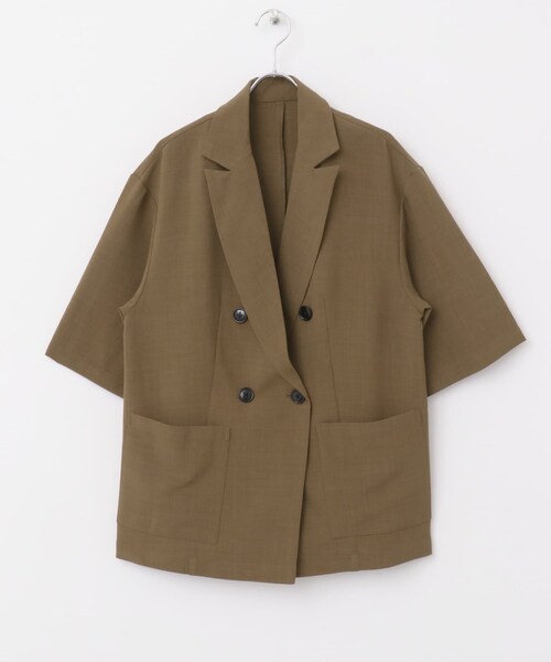 ITEMS URBANRESEARCH（アイテムズ アーバンリサーチ）の「リネンライクハーフスリーブジャケット（テーラードジャケット・レディース・BRN/BEG/CHA・FREE）」の19枚目の写真
