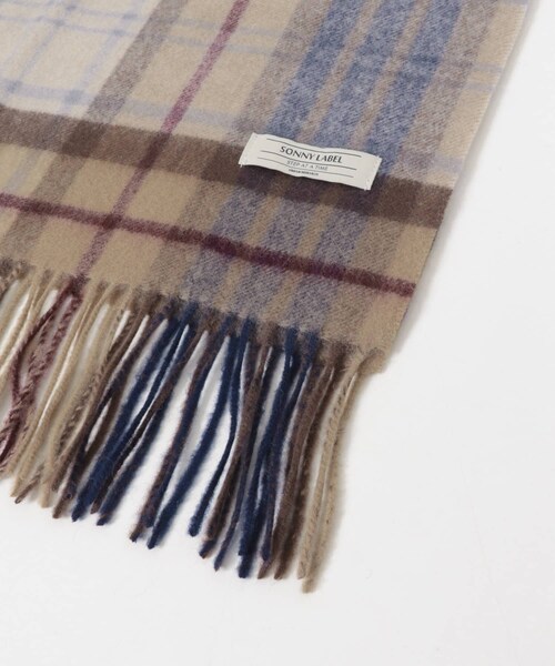 URBAN RESEARCH Sonny Label（アーバンリサーチサニーレーベル）の「ウールカシミヤチェックワイドマフラー（マフラー・メンズ・ベージュ/グレー/カーキ/ネイビー・One）」の20枚目の写真