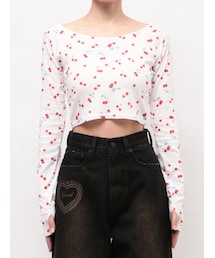 EMODA | アイレットクロップドロングスリーブTシャツ(Tシャツ/カットソー)