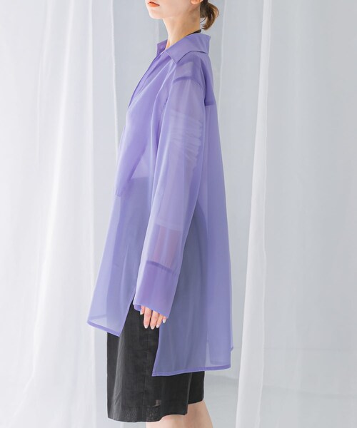 URBAN RESEARCH ROSSO（アーバンリサーチロッソ）の「シアースキッパーロングシャツ（シャツ/ブラウス・レディース・ivory/blue・FREE）」の21枚目の写真