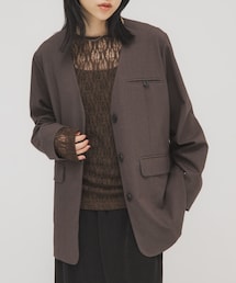 KBF | ノーカラーデザインジャケット(ノーカラージャケット)