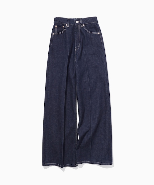 ROPE'(ロペ)の「【KUROKI(クロキ)】センタープレスイージーワイドデニムパンツ/イージーケア・セットアップ対応(デニムパンツ・レディース・ネイビー/ブルー系・36/38)」の10枚目の写真