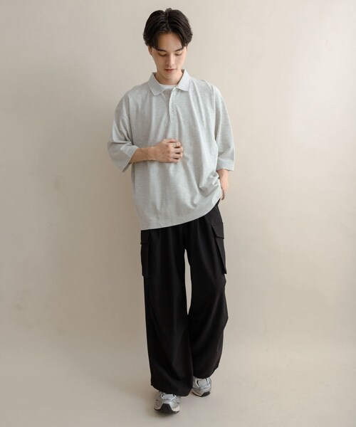 SENSE OF PLACE by URBAN RESEARCH（センスオブプレイスバイアーバンリサーチ）の「スラブカノコエクストラルーズポロシャツ（ポロシャツ・メンズ・BLACK/OATMEAL/BROWN・M/L）」の20枚目の写真