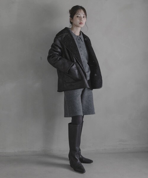 URBAN RESEARCH Sonny Label（アーバンリサーチサニーレーベル）の「リバーシブルフェイクムートンボアコート（ムートンコート・レディース・ブラック/ブラウン・Free）」の9枚目の写真