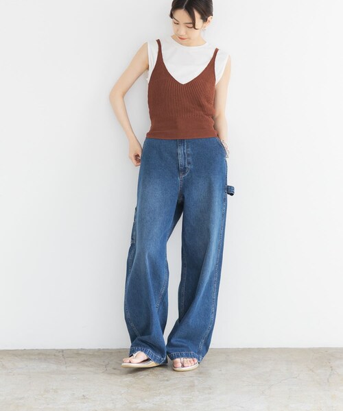 URBAN RESEARCH（アーバンリサーチ）の「ニットキャミソール（キャミソール・レディース・LAME BLACK/BROWN・FREE）」の21枚目の写真