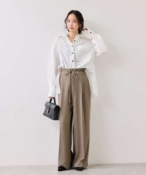 VIS（ビス）の「サマーツイードリボンベルトパンツ/UVケア・イージーケア（その他パンツ・レディース・チャコール/グレー/ベージュ系・M/S/SS）」の17枚目の写真