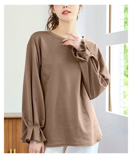 nissen（ニッセン）の「大きいサイズ キャンディースリーブロングTシャツ（Tシャツ/カットソー・レディース・黒/チャコールグレー/モカ・L~LL相当/3L~4L相当/5L~6L相当/8L相当/10L相当/不要1/不要2/不要3）」の22枚目の写真